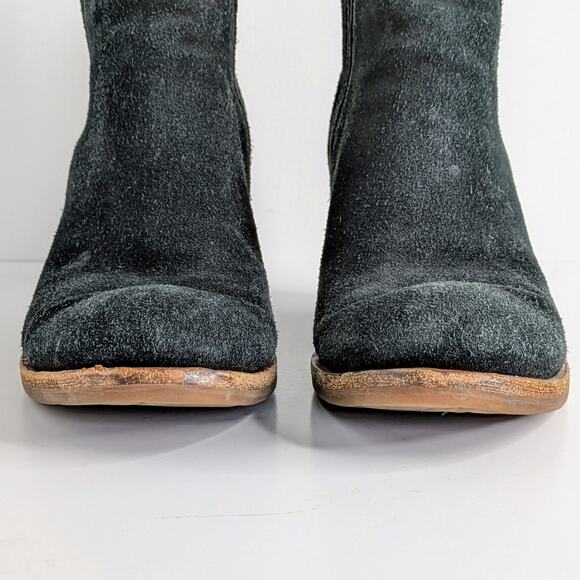 Kork Ease Ankle Boots Cinca Womens 8 Black Suede Leather Chunky Heels Pull On - Picture 4 of 15